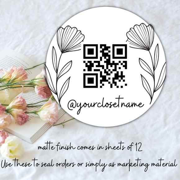Minimal Personalized QR code Poshmark Stickers - Picture 4 of 7